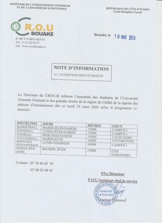 NOTE ET INFORMATION