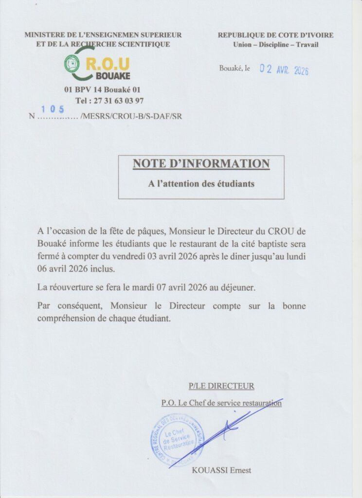 NOTES ET INFORMATIONS