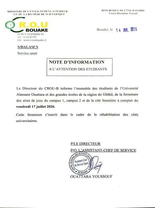 NOTE ET INFORMATION