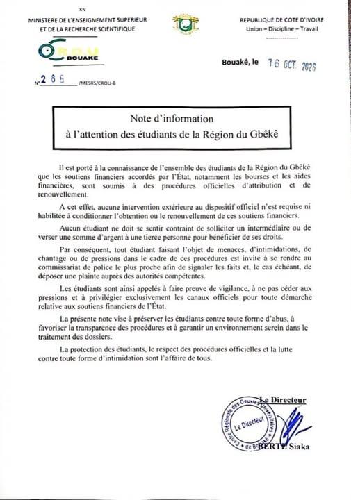 NOTE ET INFORMATION